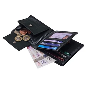StarHide Herren RFID Leder Geldschein Personalausweis, Münzhalter 1216 schwarz dunkelgrün - Bild 1 von 7
