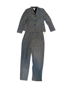 Women’s Pendleton Gray Plaid Vintage Wool Pants Suit Blazer Pant 14 Blazer 12 - Picture 1 of 12