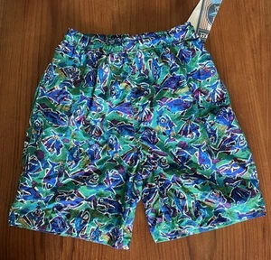 Vintage 90s Cherokee Boys Swim Trunks NWT | Size 10–12 | Tropical Fish Print - Picture 1 of 12