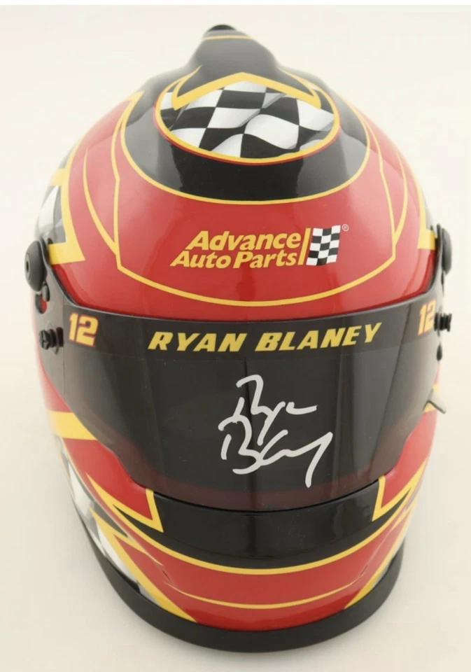 Ryan Blaney Signed NASCAR Advance Auto Parts Mini Helmet (PA) - Image 1 of 4