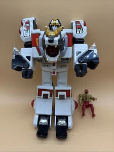 1994 Mighty Morphin POWER RANGERS White Tigerzord 11" Incomplete For Parts - Picture 1 of 15