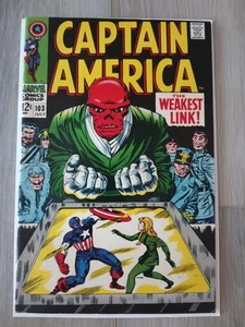CAPTAIN AMERICA #103 - THE WEAKEST LINK! RED SKULL 1968 MARVEL COMICS - Picture 1 of 8