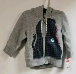 Cat and Jack Zip Up Hooded Dinosaur Jacket, 12 months - Picture 1 of 3