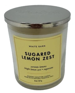 Bath & Body - White Barn Duftkerze mit gezuckerter Zitronenschale 8 Unzen Einzeldocht NEU - Bild 1 von 4