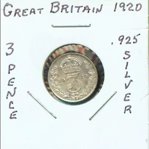 MÜNZEN WELT GROSSBRITANNIEN 1920 3 PENCE (2G362) .925 SILBER - Bild 1 von 2