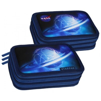 STARPAK Nasa 3 fach Mäppchen Federmappe (gefüllt) Maße: 19 x 13 x 6 cm