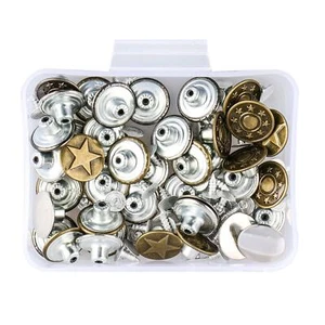 40Pcs Iron Jeans Button Tack Buttons Cap Kit With Box For Sewing Pants DIY - Picture 1 of 7