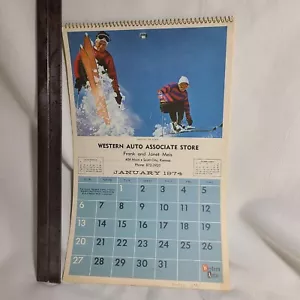 SCOTT CITY, Kansas CALENDAR Western Auto Motors - 1974 spiral Frank & Janis Meis - Picture 1 of 5