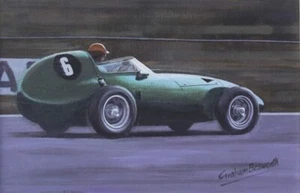 Tony Brooks Vanwall VW7 Goodwood Rennwagen Kunstdruck - Bild 1 von 1