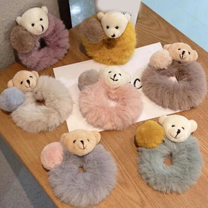 1X Cute Little Bear Plush Hair Ring Scrunchie Elastic Hair Ties Hair Accessorie^ - Picture 1 of 19