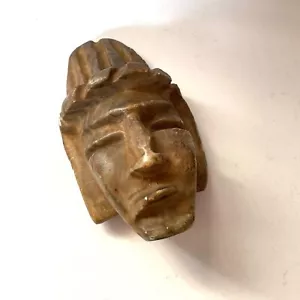 Vintage 5" Decorative Direct Stone Carving Columbian Head Replica Artifact - Bild 1 von 5