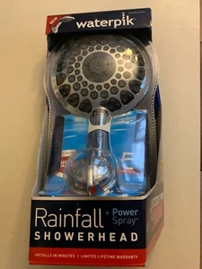 NEW! Waterpik Power Spray Chrome 5 Spray Settings Shower Head System - Picture 1 of 4