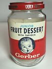 VTG 1960s GERBER Baby Food Junior Fruit Dessert w Tapioca Jar Red 7 3/4 oz -CHIP