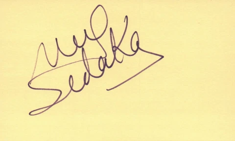 Neil Sedaka Singer Musician Pop Music 1977 Waldorf Signed Index Card JSA COA Cover