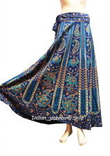 Indian Cotton Hand Block Print Mandala Women Rapron Around Skirt Wrap & Sarong