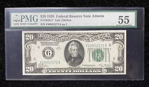 1928 $20 Atlanta Federal Reserve PMG 55 Redeemable In Gold Note - Picture 1 of 2