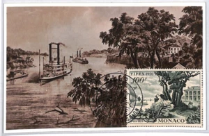 MONACO FDC Postcard 1956 FIPEX Stamp Exhibition{samwells-covers}PX333 - Picture 1 of 10
