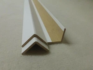 1Stk 100cm Winkelleiste foliert weiß 28x28mm Eckleiste Holzleisten - Bild 1 von 2