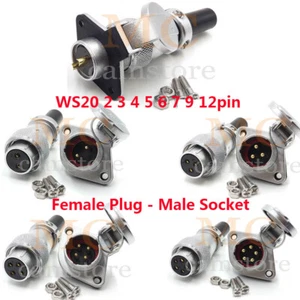 WEIPU WS20 2-12 Pin High Voltage Plug Industrial Power Metal Cable Connector - Picture 1 of 20