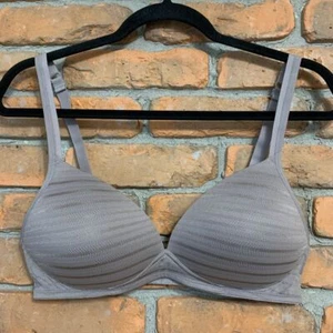 Warners Women 36C Bra RN1102O Brown Striped Wireless Uplift Full Coverage TShirt - Picture 1 of 4