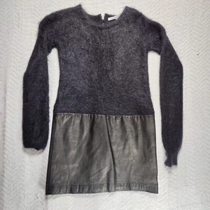 Diane Von Furstenberg Bewitching Mohair and Leather Dress Mini Black Size P XS - Picture 1 of 16