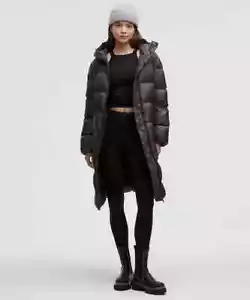 Lululemon Featherweight 900-Down-Fill Long Puffer Jacket XXS Graphite Grey GGRE - Picture 1 of 16