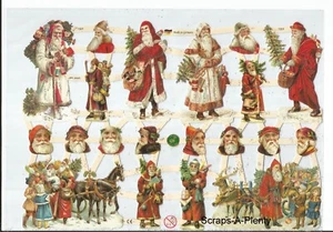 German Embossed SILVER GLITTER Scrap Die Cut - Christmas Santa WOW EF7331G - Bild 1 von 1