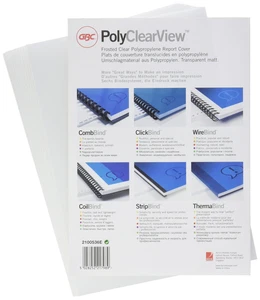 GBC PolyClearView Binding Covers 200 micron A4 Frosted Clear (100 Pack) pack of - Bild 1 von 1