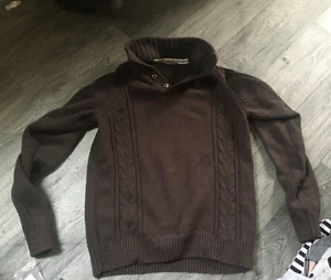 mens warm dark brown jumper size M chest 39-41 '' - Picture 1 of 3