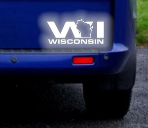 Wisconsin WI USA State Reflective Sticker Decal - Foto 1 di 2