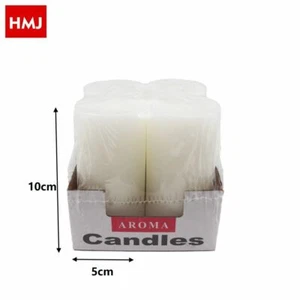 X Set De 4 Piezas Velas De Cera Aromáticas Blancas 5X10Cm Hmj - Imagen 1 de 1