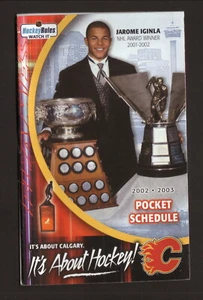2002-03 Calgary Flames Pocket Schedule Jarome Iginla - Picture 1 of 1