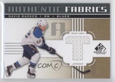 2011-12 SP Game Used Edition Authentic Fabrics Gold David Backes (T) #AF-BK.2