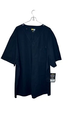 WonderWink Unisex Top Wonder Flex Scrub Standard V Neck 6618X Black Sz. 2XL NWT - Image 1 of 4