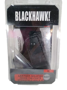 Blackhawk Leather Holster, Inside The Pants; RH, Black; XDS 9 / .45; 420434BK-R - Picture 1 of 6