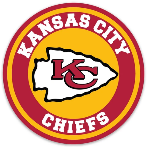 Kansas City Chiefs Logo Type Kansas City Chiefs NFL Football Diecut Round MAGNET Cover