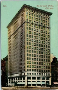 Postkarte Illinois Chicago McCormick Gebäude Michigan Ave Van Buren verschickt 1912 - Bild 1 von 2