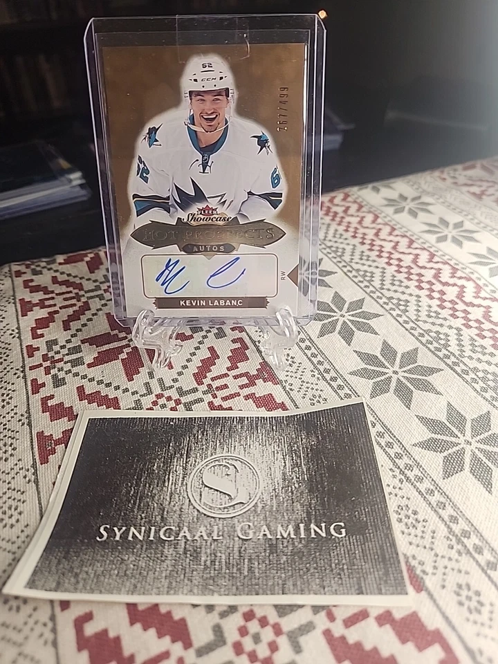 KEVIN LABANC 16-17 FLEER SHOWCASE HOT PROSPECTS ROOKIE AUTO #/499 - Blue Jackets - Image 1 of 4