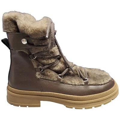 Botas de nieve Steve Madden Dione para mujer talla 7,5 M marrón cómodas piel sintética DION02S1 Foto 1 de 4