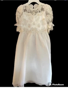 Lauren Marie formal/christening Dress size 10 White NWT - Picture 1 of 16