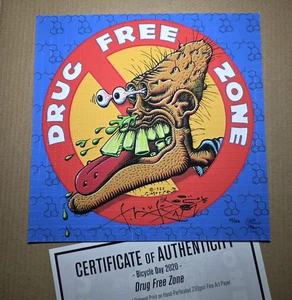 Impresión artística Stanley Mouse Blotter - "ZONA LIBRE DE DROGAS" - Firmada y certificado de autenticidad - Imagen 1 de 5