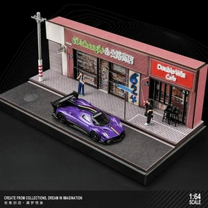 1/64 Diorama Car Garage Model LED Lighting Highway Store Parking Lot Scene Model - Picture 1 of 27
