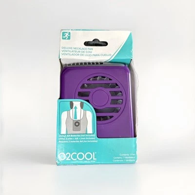 O2 COOL Deluxe Necklace Fan Color: Purple Color-New In Box! - Image 1 of 4
