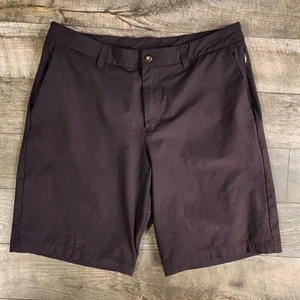 Lululemon Shorts Mens Size 34 Black Tech Polyester Casual Flat Front Chino - Picture 1 of 10