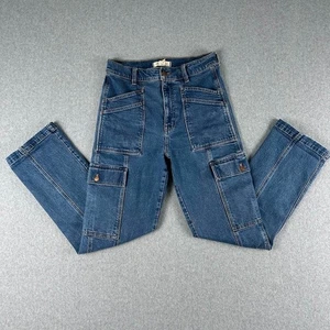 MADEWELL The '90s Straight Utility Cargo Jeans Womens Size 27 Densmore Wash Blue - Picture 1 of 11