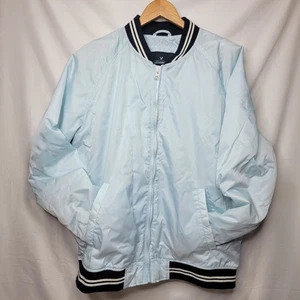Chaqueta de bombardero American Eagle Outfitter cremallera completa para hombre azul claro XLarge - Imagen 1 de 9