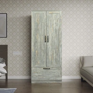 Grey High wardrobe and kitchen cabinet with 2 doors - Picture 1 of 5