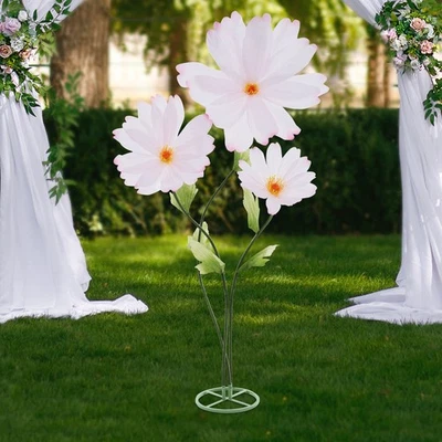 Giant Paper Daisy Free-standing Crepe Paper 3-head Flower Set For Window Decor - Image 1 of 4