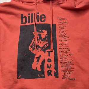Billie Eilish Hoodie Happier Than Ever Tour 2022 Merch Orange Sweatshirt Musik L - Bild 1 von 9