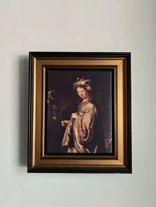 Vintage Rembrandt Saskia Flora Print on Canvas Hermitage Museum Of St Petersburg - Picture 1 of 12